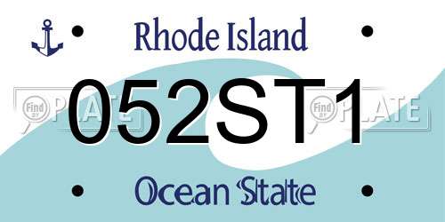 052ST1 Rhode Island License Plate