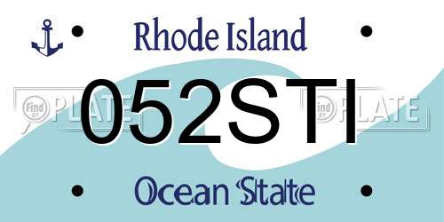 052STI Rhode Island License Plate
