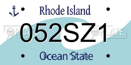 052SZ1 Rhode Island License Plate