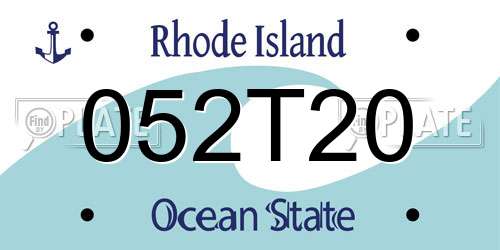 052T20 Rhode Island License Plate