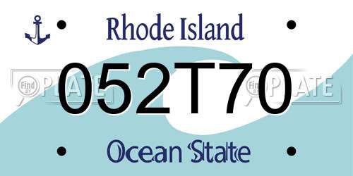 052T70 Rhode Island License Plate