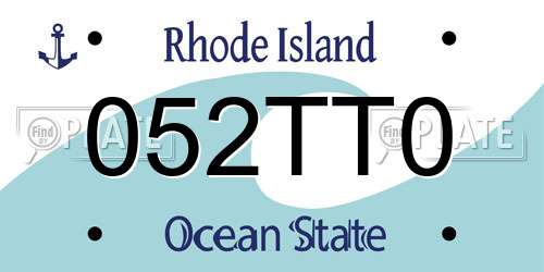 052TT0 Rhode Island License Plate