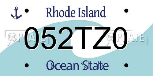 052TZ0 Rhode Island License Plate