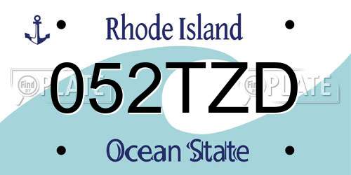 052TZD Rhode Island License Plate