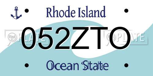 052ZTO Rhode Island License Plate