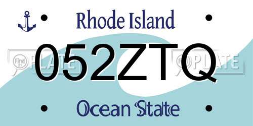 052ZTQ Rhode Island License Plate