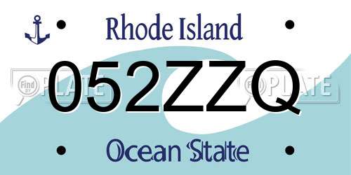 052ZZQ Rhode Island License Plate