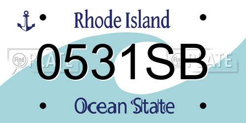 0531SB Rhode Island License Plate