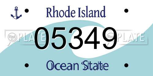 05349 Rhode Island License Plate