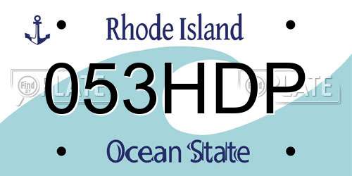 053HDP Rhode Island License Plate