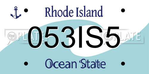 053IS5 Rhode Island License Plate