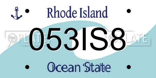 053IS8 Rhode Island License Plate
