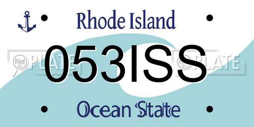 053ISS Rhode Island License Plate