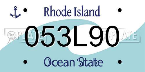 053L90 Rhode Island License Plate