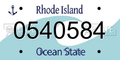 0540584 Rhode Island License Plate