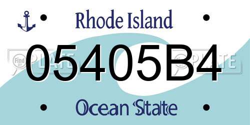 05405B4 Rhode Island License Plate