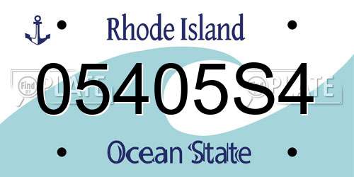 05405S4 Rhode Island License Plate