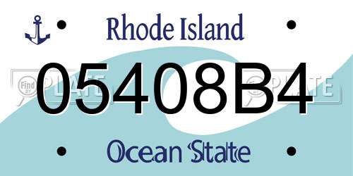 05408B4 Rhode Island License Plate