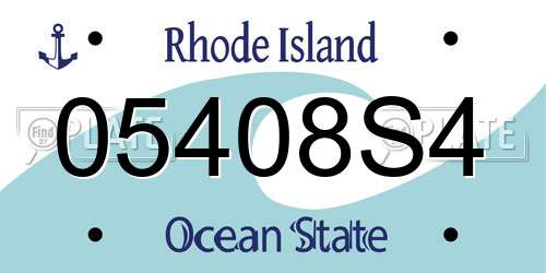 05408S4 Rhode Island License Plate