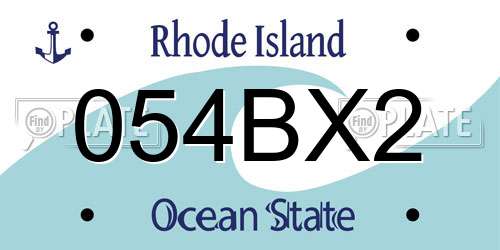 054BX2 Rhode Island License Plate