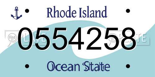 0554258 Rhode Island License Plate