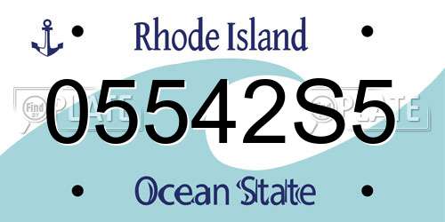 05542S5 Rhode Island License Plate
