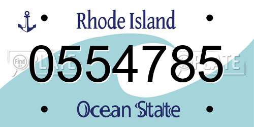 0554785 Rhode Island License Plate