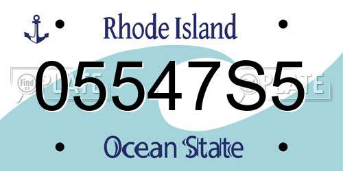 05547S5 Rhode Island License Plate