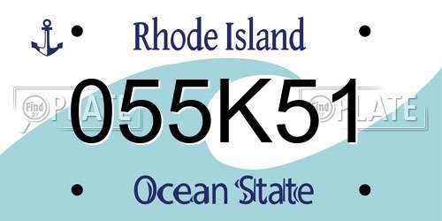 055K51 Rhode Island License Plate