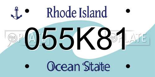 055K81 Rhode Island License Plate
