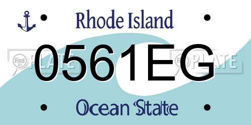 0561EG Rhode Island License Plate
