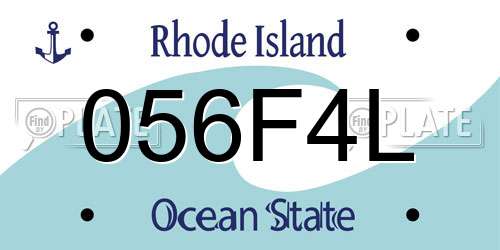 056F4L Rhode Island License Plate