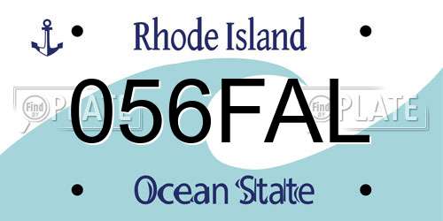 056FAL Rhode Island License Plate