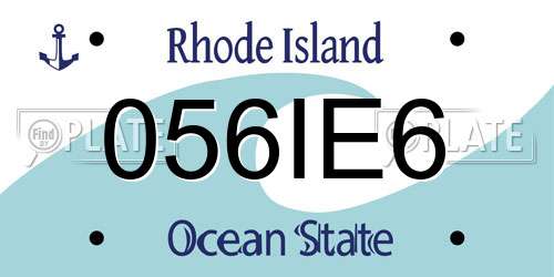 056IE6 Rhode Island License Plate