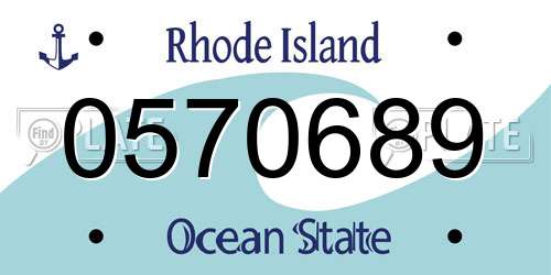 0570689 Rhode Island License Plate
