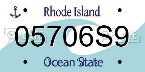 05706S9 Rhode Island License Plate