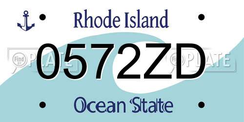 0572ZD Rhode Island License Plate