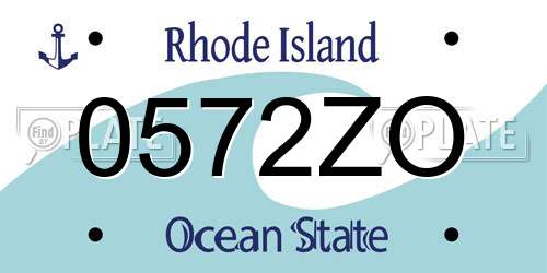0572ZO Rhode Island License Plate