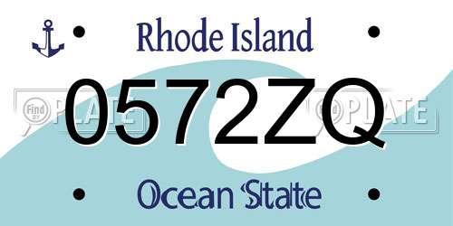 0572ZQ Rhode Island License Plate