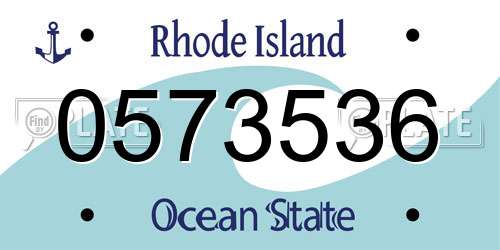0573536 Rhode Island License Plate