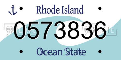 0573836 Rhode Island License Plate