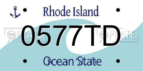 0577TD Rhode Island License Plate
