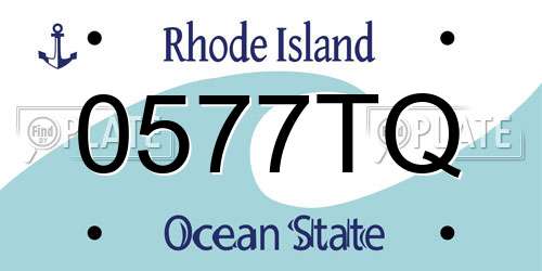 0577TQ Rhode Island License Plate