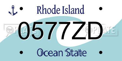 0577ZD Rhode Island License Plate