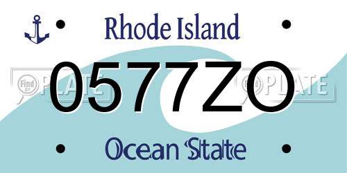 0577ZO Rhode Island License Plate