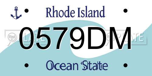 0579DM Rhode Island License Plate