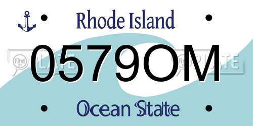 0579OM Rhode Island License Plate