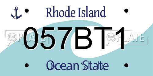 057BT1 Rhode Island License Plate