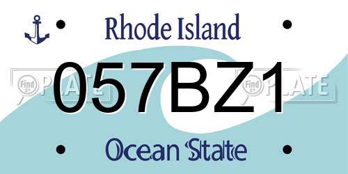 057BZ1 Rhode Island License Plate