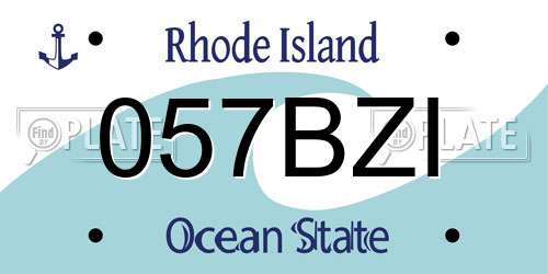 057BZI Rhode Island License Plate